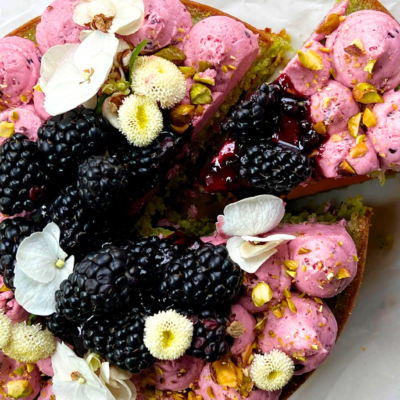 Pistachio & Blackberry Olive Oil Cake