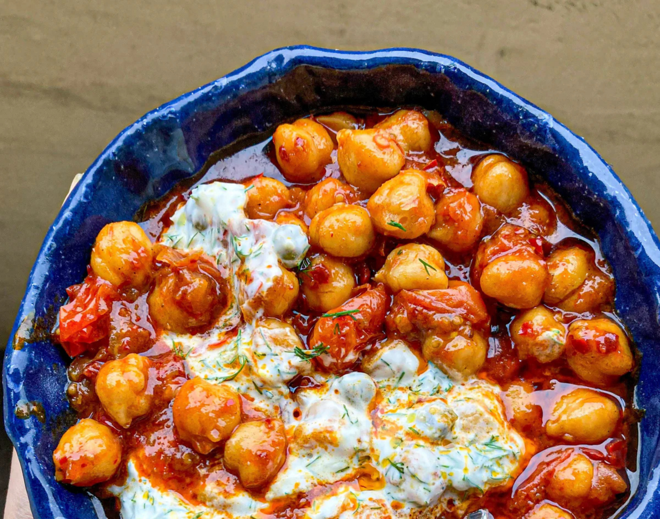 Harissa Chickpea & Tomato Stew with Herby Yoghurt