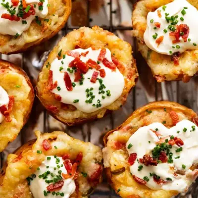 Cheesy Twice-Baked Potatoes with Crispy Bacon