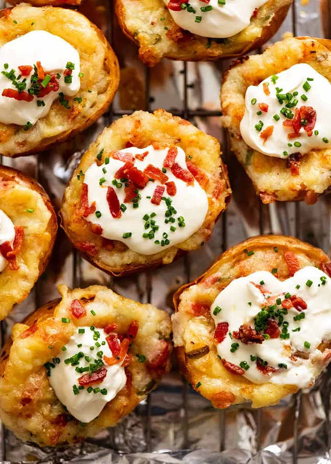 Cheesy Twice-Baked Potatoes with Crispy Bacon